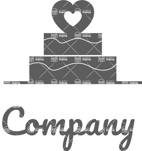 Business Logo Templates - vector graphics in a pack from GraphicMama - Vector Wedding Company Logo design - Black and White